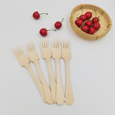 1000pcs Birchwood Disposable Wooden Utensils Victorian Style Fork  200mm