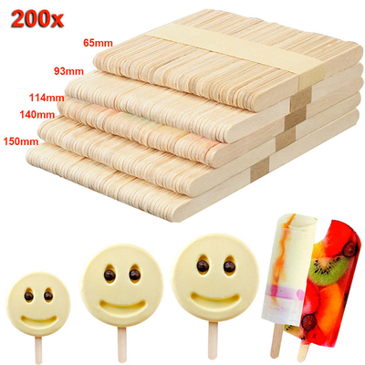 FDA Approved Disposable Wooden Ice Cream Stick Colourful Ice Cream Sticks