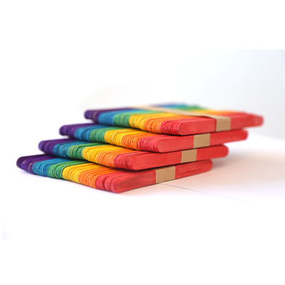 Colorful Birch Wooden Ice Cream Stick Jumbo Craft 93mm 114mm