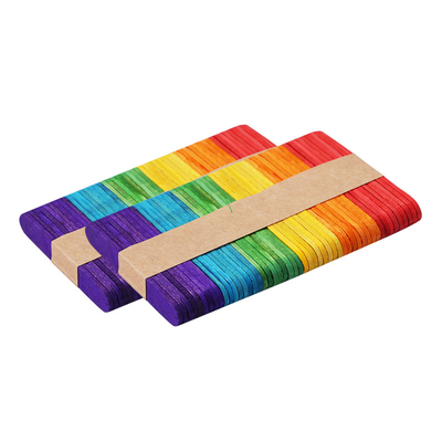Colorful Birch Wooden Ice Cream Stick Jumbo Craft 93mm 114mm