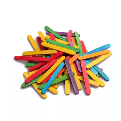 Colorful Birch Wooden Ice Cream Stick Jumbo Craft 93mm 114mm