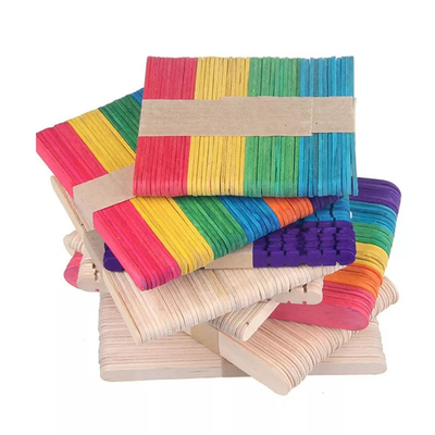 Colorful Birch Wooden Ice Cream Stick Jumbo Craft 93mm 114mm