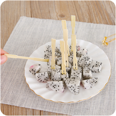 Disposable Bamboo Party Forks Mini Wooden Cocktail Forks For Dessert Cake