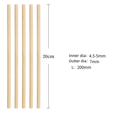 7mm Eco Friendly bulk Bamboo Drinking Straws 100Pack Custom