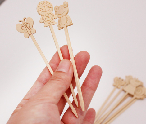 12cm Cocktail Bamboo Food Picks Bulk Wooden Cutlery Reusable