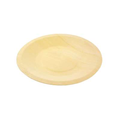 LFGB Bulk Biodegradable Disposable Wooden Plates 160mm For Party Wedding