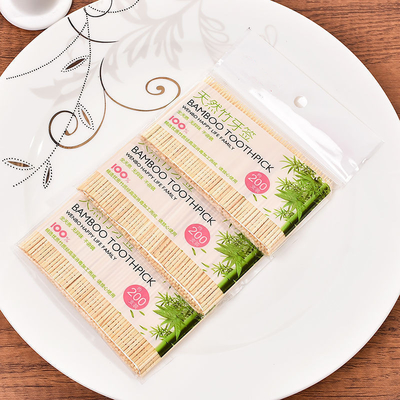 500 Pcs Premium Natural Bamboo Dental Round Wooden Toothpicks With Poly Bag