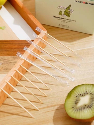 Individually Plastic Bag Wrapper Bamboo Tooth Picks For Fruit Salad