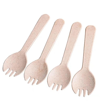 115mm Disposable Wheat Salad Ice Cream Mini Spork