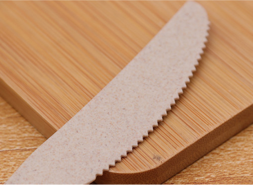 190mm Organic Wheat Fiber Disposable Knife Cutlery Eco Friendly For Travel