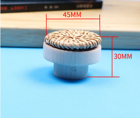 Round Wooden Drawer Knobs Pulls For Furniture Woven Cabinet Knobs