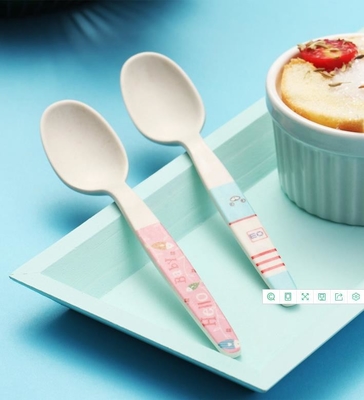 Biodegradable Disposable Bamboo Fiber Spoon Home Eating Small Spoon Portable