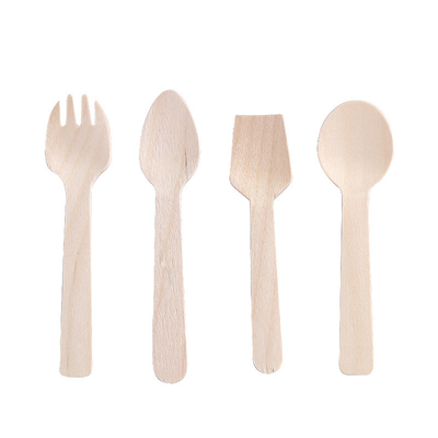 Disposable Wooden Dessert Spoon Ice Cream Spoon 95mm Party Gathering Cake Spoon