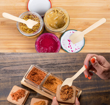 Disposable Wooden Dessert Spoon Ice Cream Spoon 95mm Party Gathering Cake Spoon