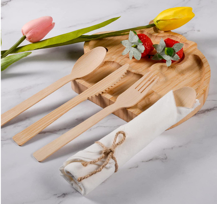 100% Bamboo Forks Spoons Knives Cutlery Compostable Biodegradable Utensils Set