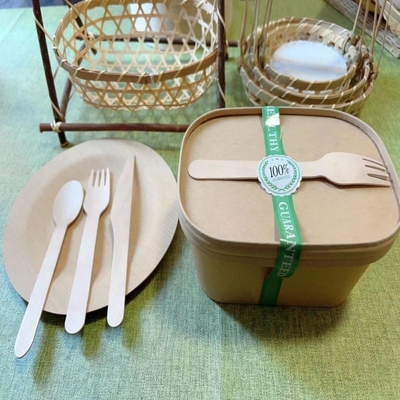 17 Cm Disposable Rectangle Takeaway Box Kraft Paper Box Food Container Customized Logo
