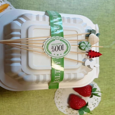 800ml Disposable Cornstarch CPLA Food Container Set With Bamboo Pick Customized In Takeout Food Store