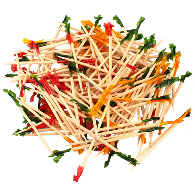 6.5 Cm Colorful Disposable Decorative Bamboo Wood Tooth Picks For Cocktail Fruit