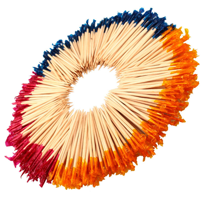 6.5 Cm Colorful Disposable Decorative Bamboo Wood Tooth Picks For Cocktail Fruit