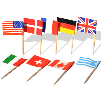 6.5cm Decorative Cocktail Stick Flags Wooden Cake Burger Toothpick Flags