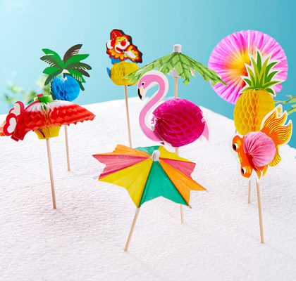 15.5CM Disposable Decorative fruit Pineapple Toothpick Cocktail Picks
