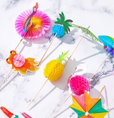 15.5CM Disposable Decorative fruit Pineapple Toothpick Cocktail Picks