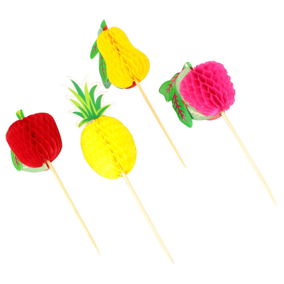 10CM Disposable Wood Bulk Toothpicks Flower Flamingo for Baking Cake