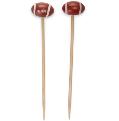 Disposable Football Bamboo Food Picks Fancy Cocktail Toothpicks Party Supplies
