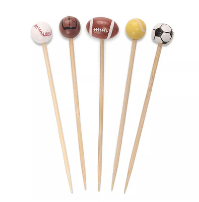 Disposable Football Bamboo Food Picks Fancy Cocktail Toothpicks Party Supplies