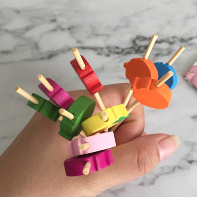 Strawberry Shaped Beaded Bamboo Food Picks Cocktail Skewers 100pcs/Pack