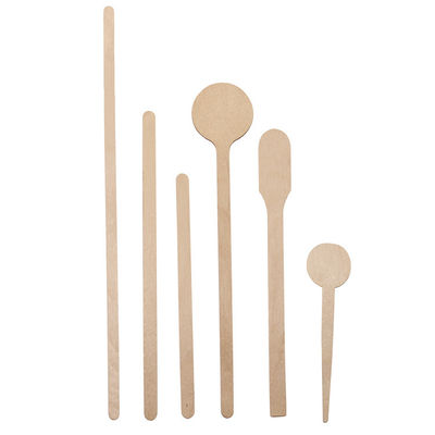 Disposable Round Head Birch Wooden Stir Sticks For Tea Coffee 150mm