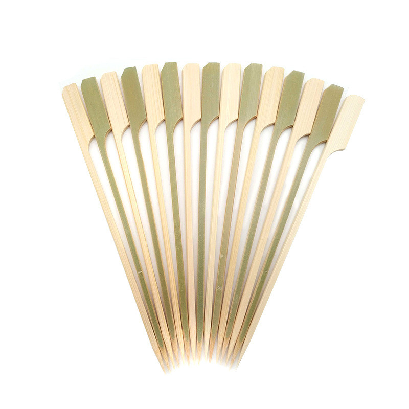 15cm bulk Green Bamboo Paddle Picks Sticks For Food