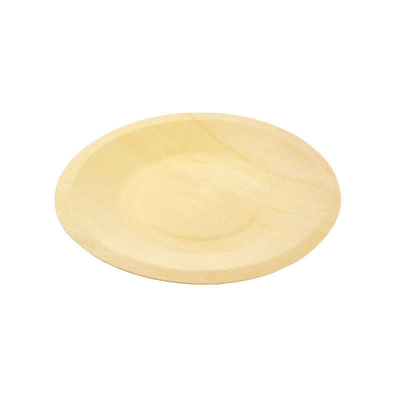 LFGB Bulk Biodegradable Disposable Wooden Plates 160mm For Party Wedding