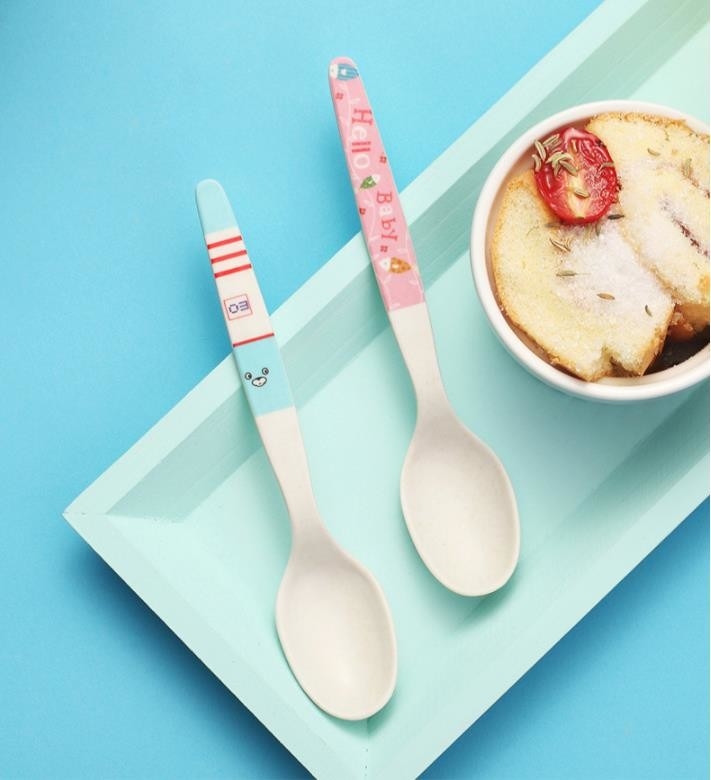 Biodegradable Disposable Bamboo Fiber Spoon Home Eating Small Spoon Portable