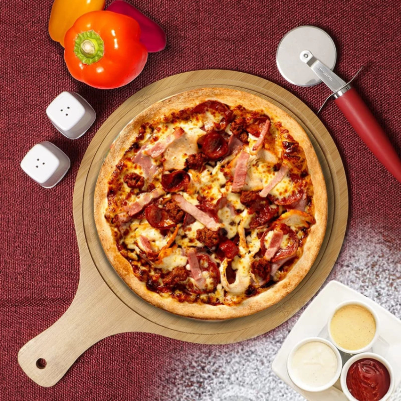 315 M Environmentally Friendly Bamboo Pizza Plate With Round Shape For Pizza Baking Food Cake